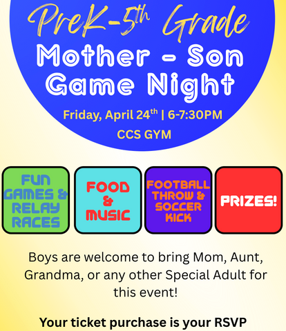 Mother-Son Game Night (PreK-5th)